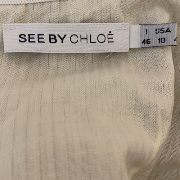 See by Chloe Olive Green Strapless Dress 10 EUC - Picture 5 of 5